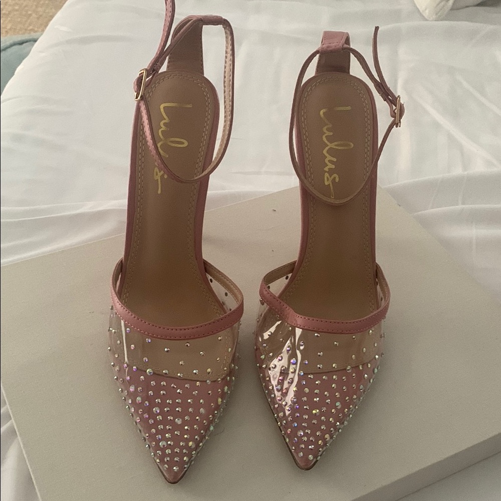 Lulu's Pink Rhinestone Studded Women's Heels